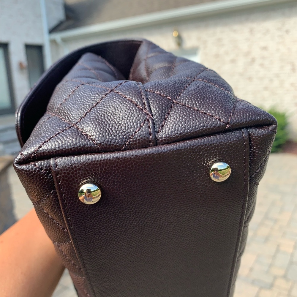 CHANEL Black Quilted Satchel with Gold Accents - Picture 2 of 11
